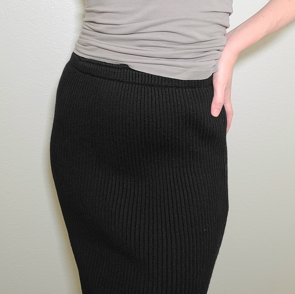 Vintage Joseph Tricot Ribbed Wool Midi Skirt - Picture 2 of 15
